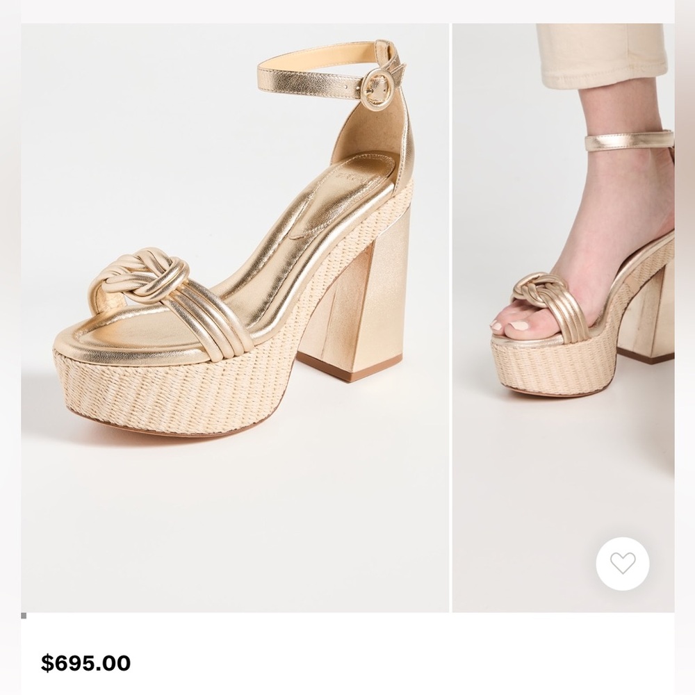 Gorgeous Gold Alexandre Birman chunky block heel shoes